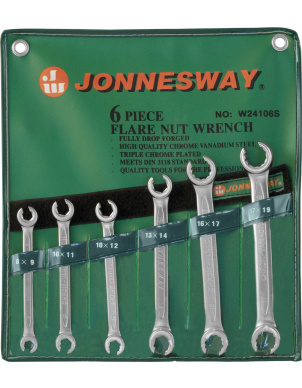 Набор разрезных ключей 8-19 мм, 6 предметов, Jonnesway W24106S (47328) фото 1