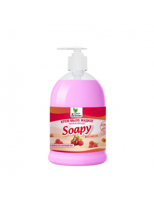 Крем-мыло жидкое увлажняющее с дозатором "Soapy" малина в карамели, 500 мл, Clean&Green CG8099 фото 1