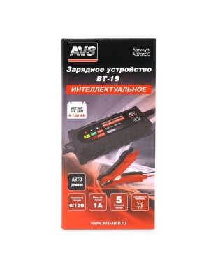 Зарядное устройство для автомобильного аккумулятора AVS BT-1S (1A, 20W) 6/12V (A07315S) фото 5