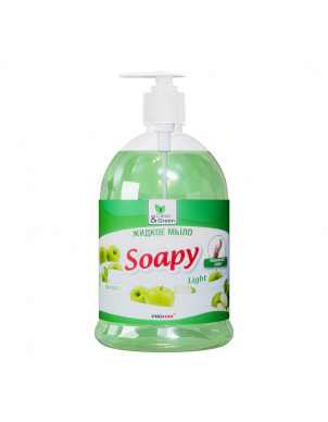 Жидкое мыло с дозатором, яблоко «Soapy» 1000 мл, Clean&Green CG8094 фото 1