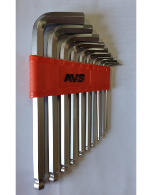 Набор ключей торцевых шестигранных шаровых 10 шт (1,5-12мм) AVS HKS-10B (A40168S) фото 2