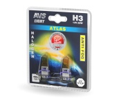 Галогенные лампы AVS /ATLAS ANTI-FOG /желтый H3.12V.55W. блистер 2шт. A78622S