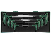 Набор угловых торцевых ключей шестигранных, двусторонних с шаром 2-10 мм , 8 шт (ложемент), Jonnesway H10MB08ST (H10MB08SP)