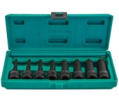 Набор ударных головок Torx 1/2 DR, Т30- T80, 78 мм, 8 предметов, Jonnesway S06A408S