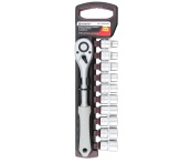 Набор головок торцевых с трещоточной рукояткой 1/2"DR, 10-19 мм, 11 предметов, Thorvik S13S1111SP (54371)