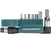 Набор бит (вставок) 1/4 DR, шестигранных H2-8 мм, 8 предметов, Jonnesway S08H2H8S