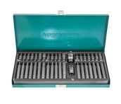 Набор бит (вставок) 10 мм, H4-12 мм, Т20-55, M5-12, 3/8DR, 1/2DR (40 шт) Jonnesway S29H4140S