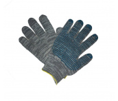 Перчатки рабочие ХБ с ПВХ ЛЮКС 5н (10 класс) Графит (серые)