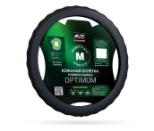 Оплетка на руль, эко кожа (M, черный) AVS SLE-296M-B (A40232S)
