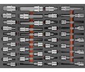 Набор насадок торцевых 1/2"DR со вставками-битами, в EVA ложементе, 280х375 мм, 42 предмета, Ombra OMT42STE (56133)