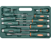 Набор отверток стержневых ударных, силовых под ключ, 10 предметов, Jonnesway D70PP10S (47735) в кейсе