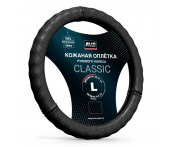 Оплетка на руль из натуральной кожи AVS GL-296L-B (L, черный)