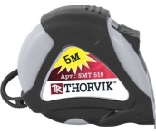 Рулетка в обрезиненном корпусе, 5 метров, Thorvik SMT519 (52389)