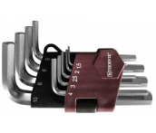 Набор ключей торцевых шестигранных коротких, H1.5-H10, 9 шт., Thorvik HKS9S (53021)