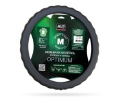Оплетка на руль, эко кожа (M, черный) AVS SLE-165M-B (A40234S)