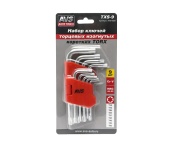 Набор ключей торцевых изогнутых коротких TORX (T10-T50) 9 шт, AVS TXS-9 (A40160S)