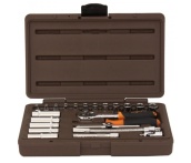 Набор головок с аксессуарами 1/4 DR, 4-13 мм, 23 предмета, Ombra 911423