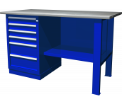 Верстак с одной тумбой и 6 ящиками, 1390х686х845 мм, Ombra OWB1-60