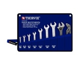 Набор ключи рожковые 6-27 мм, ключ разводной 250 мм, клещи переставные 250 мм, Thorvik OEWS009AW (53706) в сумке, 9 предметов