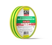 Лента изоляционная ПВХ (19 mm x 20 m, желто-зеленая) AVS SCH-041 (A85562S)