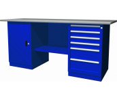 Верстак с двумя тумбами с дверцей и 6 ящиками. 1900х686х845 мм, Ombra OWB2-16