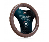 Оплетка на руль из натуральной кожи AVS GL-665M-BR (M, коричневый)