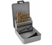 Набор спиральных сверл по металлу HSS TiN, d1.0-10.0 мм, 19 предметов, Thorvik TDBS19 (52481) в металлическом кейсе