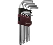 Набор ключей торцевых шестигранных с шаром, H1.5-H10, 10 предметов, Thorvik HKB10S (53076)