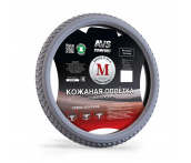 Оплетка руля (эко-кожа) AVS SL-710M-GR (M, серый)