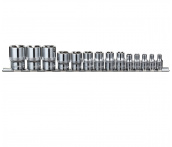 Набор головок торцевых 1/4, 3/8, 1/2 DR, внешний TORX, E4-E24, 14 предметов, Ombra 910614