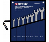 Набор ключей комбинированных трещоточных с реверсом, 8-19 мм, 7 шт, Thorvik CRRWS7TB (53467)