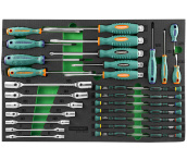 Набор инструментов, 34 предмета в EVA ложементе 560x400 мм, Jonnesway D737134SV