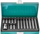 Набор бит (вставок) 10 мм, TORX 30, 75 мм, Т20-Т55, 15 предметов, Jonnesway S29H4215S