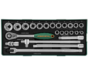 Набор торцевых головок 1/2 DR, 10-32 мм, 24 предмета (ложемент) Jonnesway S04H4524ST (S04H4524SP)