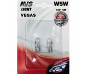 Лампочка AVS Vegas в блистере 12V. W5W (W2,1x9,5d) 2 шт.