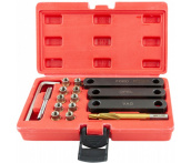 Набор инструментов для восстановления резьбы скобы тормозного суппорта, 16 предметов, Thorvik BTRK (53239)