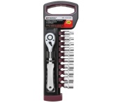 Набор головок торцевых с трещоточной рукояткой 1/4"DR, 4-13 мм, 11 предметов, Thorvik S11S1111SP (54369)