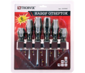 Набор отверток стержневых на держателе, 6 предметов, Thorvik SDS06BC (52290)
