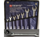 Набор ключей комбинированных, карданных трещоточных, 8-19 мм, 7 предметов, Thorvik CFRWS7TB