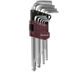 Набор ключей торцевых шестигранных с шаром, H1.5-H10, 9 предметов, Thorvik HKB9S (53075)