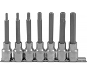 Набор насадок торцевых 1/2 DR с вставками-битами шестигранными, H4-H10, 100 мм, 7 предметов, Ombra 921207
