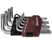 Набор ключей торцевых T-TORX® коротких с центрированным штифтом, Т10H-T50H, 9 предмет, Thorvik TTKS9S (53140)