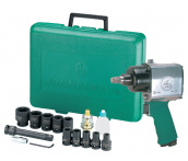 Набор пневмогайковерт 1/2 DR с головками ударными 9-27 мм, 17 предметов, Jonnesway JAI-0501K