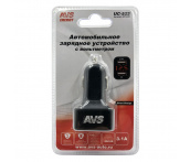 Автомобильное зарядное устройство USB 2 порта (3А) с вольтметром, AVS UC-523 (A07444S)