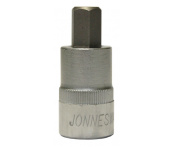 Головка торцевая 1/2 DR, с шестигранной вставкой Hex 12 мм, L-55 мм, Jonnesway S09H412