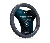Оплетка на руль из натуральной кожи AVS GL-665M-B (M, черный)