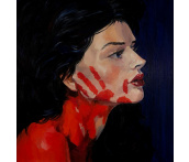 Картина «Отпечаток красной ладони» (40х40 см, холст, масло)