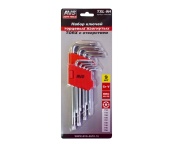 Набор ключей торцевых изогнутых TORX с отверстием (T10-T50) 9 шт, AVS TXL-9H (A40159S)