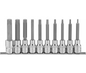 Набор насадок торцевых 1/2 DR с вставками-битами TORX, T20-T70, 100 мм, 10 пр. Ombra 921910 (55612)
