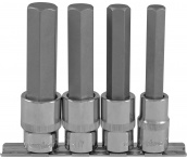 Набор насадок торцевых 1/2 DR с вставками-битами шестигранными, H12-H19, 100 мм, 4 предмета, Ombra 921204